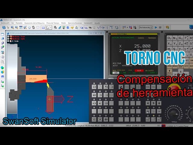 Compensación de herramientas en Torno CNC | SwanSoft Simulator