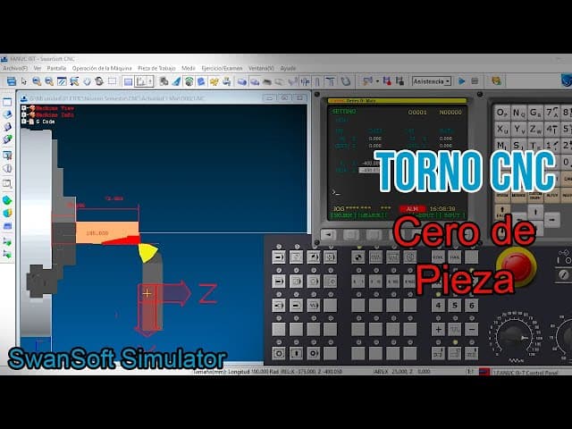 Establecer cero de pieza en Torno CNC | Swansoft Simulator